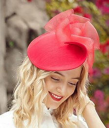 abordables -bandeaux chapeaux chapeaux fibre chapeau de soleil soucoupe chapeau haut de forme de mariage thé partie mariage élégant avec dentelle côté tulle casque chapeaux