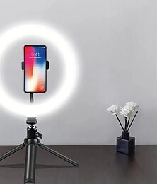 economico -Luce di riempimento da 10 "26 cm con treppiede anello luminoso per trasmissione in diretta 10 livelli di luminosità per fotografia selfie e bellezza