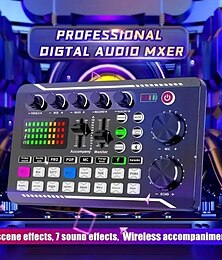 voordelige -eenvoudig streamen en casten USB-geluidskaart Oplaadbare DJ-mixer Stemeffecten perfect voor podcasts & gamen