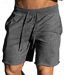 ieftine -Bărbați Pantaloni Sport Pantaloni scurți de sudoare Pantaloni Scurți Pantaloni scurți de vară Cordon Talie elastică Picior drept Culoare solidă Confort Respirabil Lungimea genunchiului Casual Zilnic