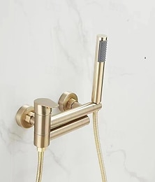 abordables -Robinet de baignoire - Moderne contemporain Plaqué Installation Murale Soupape céramique Bath Shower Mixer Taps