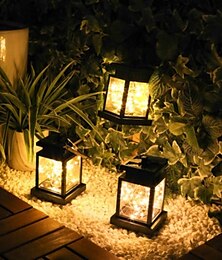 abordables -Lanterne solaire rétro, lumière de jardin solaire d'extérieur, étanche ip65, bougie de jardin, balcon, arbre, cour, vacances, camping, décoration paysagère