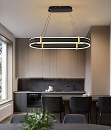 ieftine -candelabru reglabil lampa cu pandantiv cu led plafoniera cu inel oval modern de lux reglabil doar cu telecomanda 110-240v