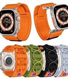 billiga -Sportband Kompatibel med Apple Watch klockband 38mm 40mm 41mm 42mm 44mm 45mm 49mm Multilayer Elastisk Oländig Nylon Ersättningsurband för iwatch Ultra 2 Series 9 8 7 SE 6 5 4 3 2 1