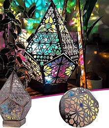 levne -velká stojací lampa polární hvězda bohémská dekorativní stojací osvětlená barevná 3D projekce dutá lampadiamantová retro lampa vhodná na domácí večírek vánoce