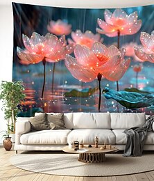 voordelige -kristalhelder lotus hangend tapijt kunst aan de muur groot tapijt muurschildering decor foto achtergrond deken gordijn thuis slaapkamer woonkamer decoratie