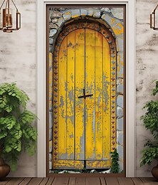 levne -modrá květinové dveře kryty dveří tapisérie dveře záclona dekorace pozadí dveře banner pro přední dveře statek dovolená party výzdoba zásoby