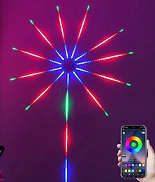 baratos -starburst fireworks led strip luzes sincronização de música sonho mudança de cor 5050 smd app controle inteligente festa de natal decoração de férias