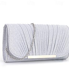 cheap -Women's Clutch Evening Bag Evening Bag Polyester Party Daily Chain Solid Color Silver Champagne Gold