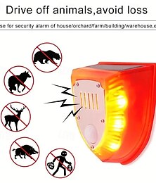 economico -Allarme repellente per animali a energia solare con abbaiare di cane suono di sparo e luce SOS - Impermeabile ricaricabile per uso domestico in fattoria e all'aperto
