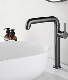 billige -Håndvasken vandhane - Roterbar / Træk ud / Klassisk Krom / Nikkel Børstet / Galvaniseret Centersat Enkelt håndtag Et HulBath Taps