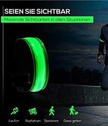 billiga -självlysande armband för nattlöpning usb-laddning led lysande nattlöpningsarmband armband utomhussport reflekterande säkerhetsbälte cykel cykling glödande armband 1st