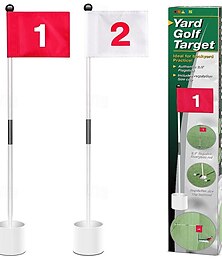 お買い得  -完全なゴルフ練習セット - ゴルフグリーンフラッグスティック、ゴルフパッティングカップが含まれており、自宅の裏庭での練習セッションやゴルフスキルの向上に最適です。