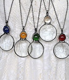 abordables -rondom loupe collier cadeau lecture loupe pendentif collier pour personnes âgées loupe pour livres journaux lecture bijoux