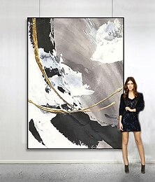 abordables -peinture à l'huile faite à la main toile mur art décoration coloré abstrait noir et blanc minimalisme pour la décoration intérieure roulé sans cadre peinture non étirée