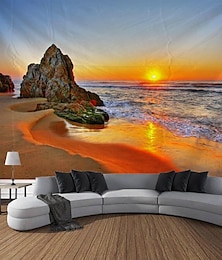 economico -luce del sole vista sulla spiaggia arazzo appeso arte della parete grande arazzo decorazione murale fotografia sfondo coperta tenda casa camera da letto soggiorno decorazione
