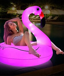 billige -Oppblåsbar flamingo bassengflåte dekor lys strand oppblåsbare ting for stor svømmeflåte luftmadrass strandfest bassengbruk