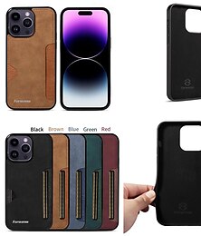 economico -telefono Custodia Per iPhone 16 15 14 Pro Max Plus iPhone 13 12 11 Pro Max Mini Copertura Posteriore Ultra Sottile Slot per Carte Resistente agli urti Retrò TPU Pelle PU