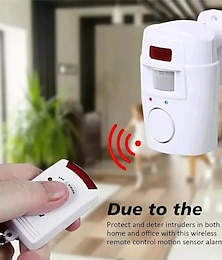 economico -kit di sicurezza domestica intelligenteallarme di sicurezza a infrarossi senza filiallarme 105dbalimentato a batteriacon 2 telecomandi