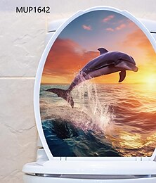 Недорогие -Наклейка на туалет с тропическими рыбами и китами подводного мира - съемная наклейка для ванной комнаты на сиденья унитаза - наклейка на стену для домашнего декора для ванных комнат