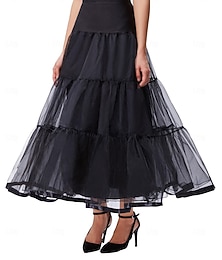 preiswerte -Retro Vintage 1950er Reifrock Krinoline Tüllrock Braut Einfarbig Kostüm Damen Königstag Halloween Maskerade Hochzeit Party Alltagstauglich Erwachsene Rock