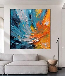 cheap -Colorful Abstract painting 100% Handmade Canvas Art Textured Painting Acrylic Abstract Oil Painting Wall Decor for Living Room Office bedroom Wall Art painting artwork