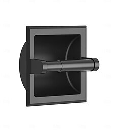 economico -Staffa di montaggio porta carta igienica a parete con porta carta igienica da incasso nero per bagno, cucina, garage