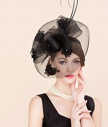 economico -fasce fascinators cappelli di tulle sinamay pillbox cappello cappello a cilindro velo cappello da sposa tea party elegante matrimonio con strass bowknot copricapo copricapo