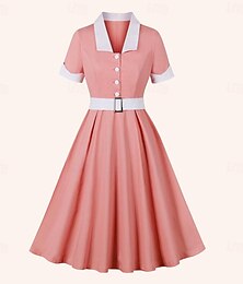 levne -Retro 50. léta Polední Šaty A-Line šaty Houpací šaty Barevné bloky Maškarní kostým Dámské Rande loučení se svobodou nevěsty Dospělé Šaty Šaty pro návrat domů Léto Jaro
