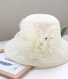 economico -fascinators berretto Copricapo Organza Cappelli da pescatore Cappello di paglia Cappello da sole Informale Per eventi Elegante Retrò Con Piume Fiocchi Copricapo Copricapo