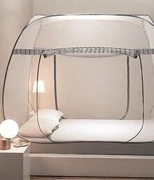 billige -79" dobbeldørs myggnett pluss størrelse myggtelt øke tettheten gasbind myggnett for seng myggnetting gratis installasjon