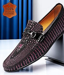 abordables -mocassins en cuir à motif crocodile pour hommes – chaussures habillées à enfiler avec boucle pour les occasions formelles et décontractées