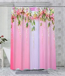 cheap -Beautiful Flowers Shower Curtain with Hooks for Bathroom for wedding scene Barn Door Bathroom Decor Set Polyester Waterproof 12 Pack Plastic Hooks