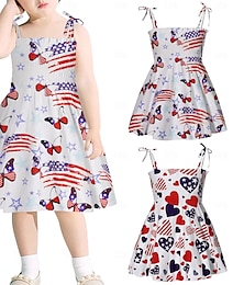 cheap -Summer Trendy Girls With Straps And Suspenders, Multiple Printed Dresses For Children's Clothing Ins