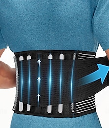 abordables -Soporte para espalda para hombres, cinturón de soporte para la espalda baja para mujeres, cinturón de soporte para la espalda baja transpirable, alivio del dolor con 6 estancias para levantar objetos