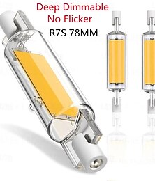 Недорогие -Светодиодная лампа r7s с глубокой регулировкой яркости, без мерцания, стеклянная трубка, початковая лампа, 78 мм, высокая мощность, кукурузная лампа r7s, j78, замена галогенного света, 220 В, абажуры