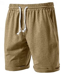 ieftine -Bărbați Pantaloni scurți de sudoare Pantaloni Scurți Bermude Cordon Talie elastică Simplu Confort Sport Lungimea genunchiului În aer liber Zilnic Modă Șic Stradă Negru Trifoi Micro-elastic