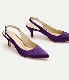 abordables -Escarpins violets à bride arrière et bout pointu pour femme - chaussures élégantes pour soirées et événements