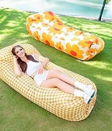 baratos -Sofá inflável ao ar livre, cama de ar moderna para parques, colchão com almofada de ar, colchão inflável para cochilar, espreguiçadeira para uma única pessoa