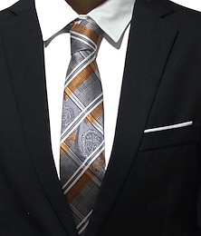 billige -1 stk grå mann slips bredde brudgom brudgom slips 8 cm forretningsleder slips