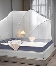 お買い得  -ベッド用蚊帳 折りたたみ式 スペース 屋根型 家庭用ネット 高さ47インチに増加 大きなスペース 蚊帳 無料設置付き