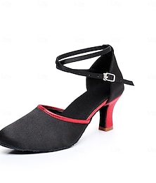 cheap -Women's Modern Dance Shoes Dance Shoes Ballroom Dance Rumba Dancesport Shoes Party Collections Party / Evening Professional High Heel Round Toe Buckle Adults' Black / Gold Black / Red