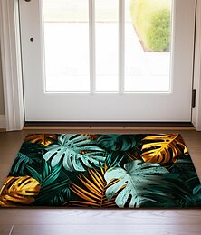 billige -tropical leaves dørmatte sklisikkert oljetett teppe innendørs utendørs matte soverom dekor baderomsmatte inngangsteppe dørmatte