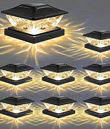 abordables -1pc lumières solaires de poteau de clôture, lumières de capuchon de poteau solaire, lumières de pont imperméables à énergie solaire avec interrupteur automatique, adaptées au patio de jardin de clôture en bois