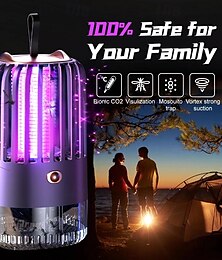 رخيصةأون -مصباح قاتل للبعوض صامت – مصيدة ذبابة كهربائية قابلة للشحن عبر USB، طارد للحشرات خالي من الإشعاع للغرفة والهواء الطلق