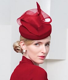 abordables -Chapeaux chapeaux 100% laine fedora chapeau haut-de-forme mariage cocktail mariage britannique avec couleur pure tulle casque chapeaux