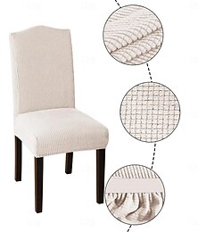 voordelige -Eetkamerstoelhoes maïsfluweel voor thuis Polar fleece stof stoelhoes stretch hoezen stoel stoelhoezen