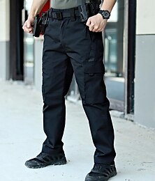 ieftine -Bărbați Pantaloni Cargo Pantaloni tactici Pantaloni Buton Multi Buzunare Picior drept Simplu Respirabil Purtabil Lungime totală În aer liber Casual Zilnic Modă Șic Stradă Negru Trifoi