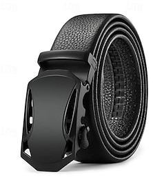 cheap -Men's Belt Faux Leather Belt Casual Belt Waist Belt Black 1# Black Iron Adjustable Plain Outdoor Daily