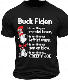 preiswerte -Buck Fiden Herren-T-Shirt aus Baumwolle mit Grafik, klassisches Sporthemd, kurze Ärmel, bequemes T-Shirt, Sport, Outdoor, Urlaub, Sommer, Mode, Designer-Kleidung